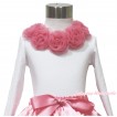 White Tank Top & Dusty Pink Rosettes TB1069